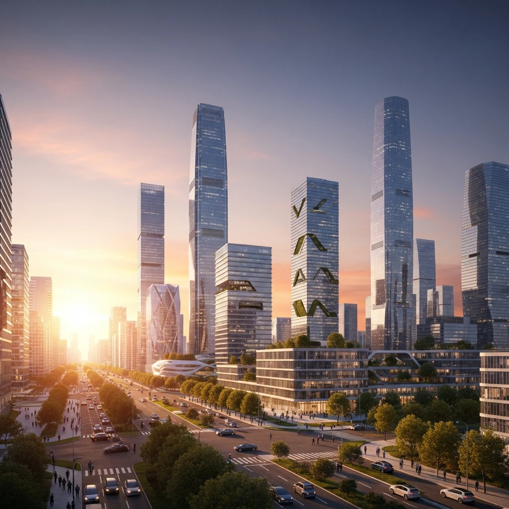 Skyline de ciudad de negocios moderna